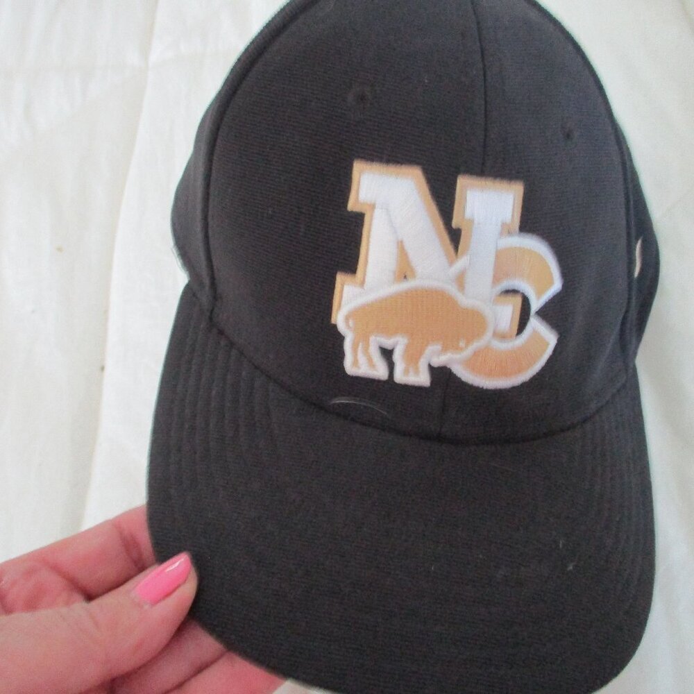 NC North Carolina Baseball Cap Black and Tan MVP Series M/L Stretch fit